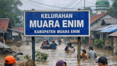 Hujan Lebat Picu Banjir di Muara Enim, 70 Kepala Keluarga Terdampak